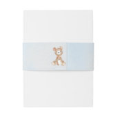 Bandeau De Faire-part Cute Bleu Ruban "Oh boy" Teddy Bear (Dos Example)