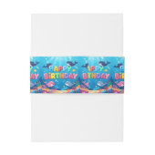 Bandeau De Faire-part Cute Happy Birthday nautical dolphin (Dos Example)