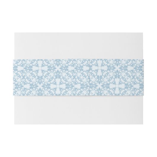 Bandeau De Faire-part Damassé bleu-clair (Dos exemple)