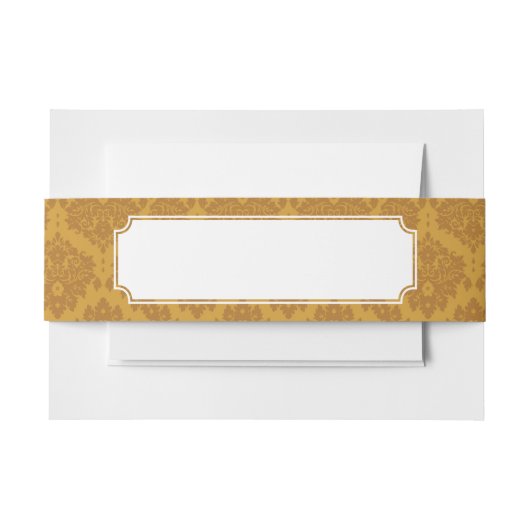 Bandeau De Faire-part Damassé d'or de luxe (Devant Example)