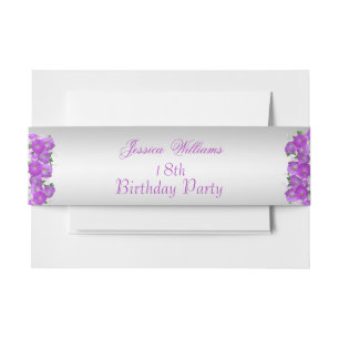 Bandeau De Faire-part De belles pétunias fleuris pour anniversaire