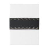 Bandeau De Faire-part Déco moderne | Élégant Mariage noir et or Faux (Dos Example)