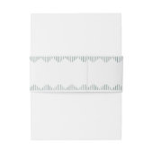 Bandeau De Faire-part Déco moderne Silver clair Monogrammes blanc et ver (Dos Example)