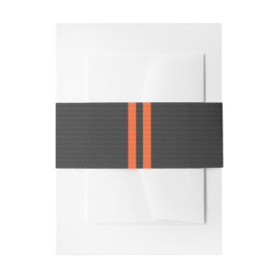 Bandeau De Faire-part Décor Sporty Orange Stripes En Fibre De Carbone