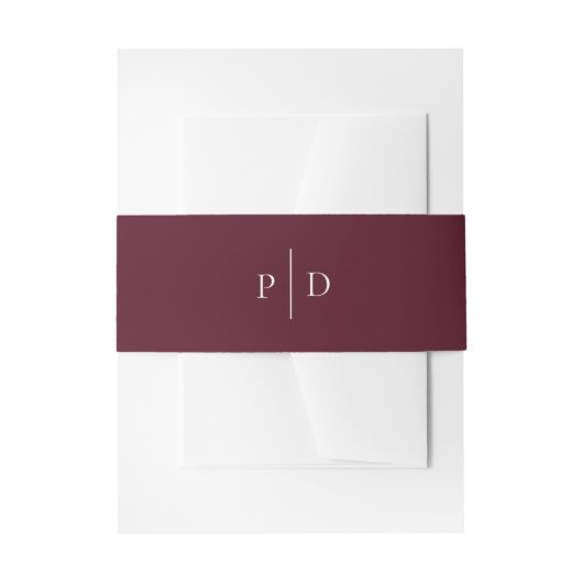 Bandeau De Faire-part Deep Burgundy Elegant Classic Wedding (Devant example)
