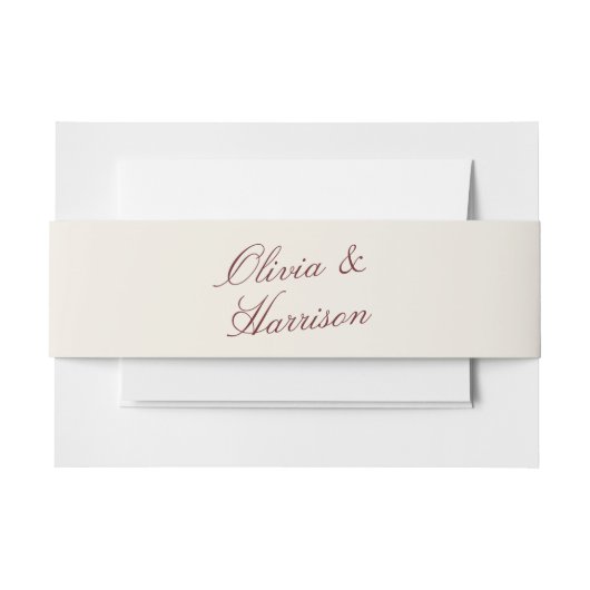 Bandeau De Faire-part Deep Wine Classic Calligraphy Wedding (Devant Example)