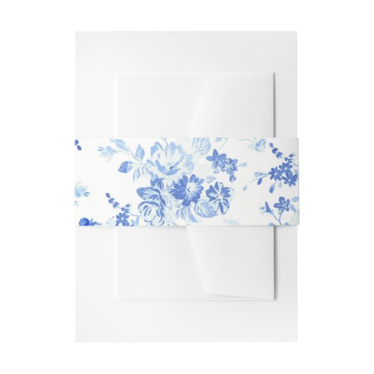 Bandeau De Faire-part Délicat Mariage de fleurs bleues (Devant example)