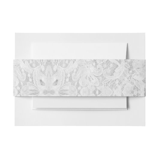 Bandeau De Faire-part Dentelle blanche tombante (Devant Example)