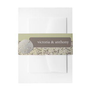 Bandeau De Faire-part Dentelle de sable, Mariage de plage Vintage