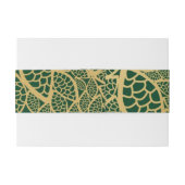 Bandeau De Faire-part Dentelle d'or de feuille sur l'arrière - plan vert (Dos exemple)