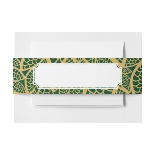 Bandeau De Faire-part Dentelle d'or de feuille sur l'arrière - plan vert (Devant Example)