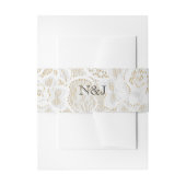 Bandeau De Faire-part Dentelle Jaune & Blanc Rustique Simple Mariage élé (Devant example)