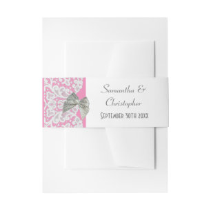 Bandeau De Faire-part Dentelle pastel rose et blanc mariage traditionnel