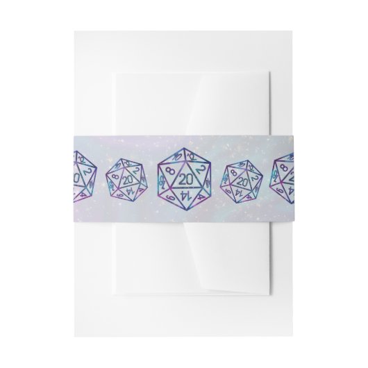 Bandeau De Faire-part Dés RPG | Nebula Imaginaire Retro Tabletop PnP Gam (Devant example)