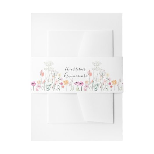 Bandeau De Faire-part Dessin d'aquarelle de champ fleur sauvage (Devant example)