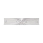 Bandeau De Faire-part Dessin de rouleau argenté sur perle blanche (Plat)
