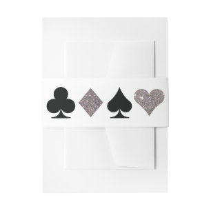 Bandeau De Faire-part Destinas Vegas Mariage Faux Parties scintillant d'