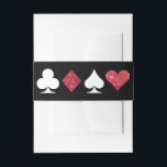 Bandeau De Faire-part Destinas Vegas Mariage Faux Red Parties scintillan<br><div class="desc">La parties scintillant en faux rouge brillant et les costumes de cartes noires sont un ajout élégant à la suite Destiny mariage et conserveront toutes vos inserts ensemble pour un look cohésif. Parfait pour un mariage de Las Vegas dans une petite chapelle au large de la bande, tout ce dont...</div>