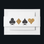 Bandeau De Faire-part Destiny Vegas Invitation Faux Gold Parties scintil<br><div class="desc">La parties scintillant en faux or brillant et les costumes de cartes noires sont un ajout élégant à la suite Destiny mariage et conserveront toutes vos inserts ensemble pour un look cohésif. Parfait pour un mariage de Las Vegas dans une petite chapelle au large de la bande, tout ce dont...</div>