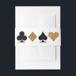 Bandeau De Faire-part Destiny Vegas Invitation Faux Gold Parties scintil<br><div class="desc">La parties scintillant en faux or brillant et les costumes de cartes noires sont un ajout élégant à la suite Destiny mariage et conserveront toutes vos inserts ensemble pour un look cohésif. Parfait pour un mariage de Las Vegas dans une petite chapelle au large de la bande, tout ce dont...</div>