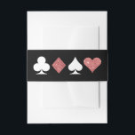 Bandeau De Faire-part Destiny Vegas Invitation Rose Gold Parties scintil<br><div class="desc">La parties scintillant en faux or brillant et les costumes de cartes noires sont un ajout élégant à la suite Destiny mariage et conserveront toutes vos inserts ensemble pour un look cohésif. Parfait pour un mariage de Las Vegas dans une petite chapelle au large de la bande, tout ce dont...</div>