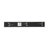 Bandeau De Faire-part DIAMOND TULIPS noir blanc Carré Monogramme (Plat)