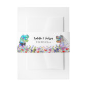 Bandeau De Faire-part Dinosaur Thème Fleur sauvage Mariage (Devant example)