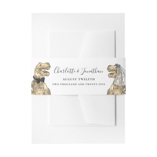 Bandeau De Faire-part Dinosaur thème Mariage personnalisé (Devant example)