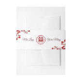 Bandeau De Faire-part Double Bonheur Elégant Mariage chinois (Devant example)