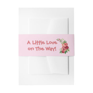 Bandeau De Faire-part Douce Baby Shower Ours en Peluche Rose