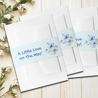 Bandeau De Faire-part Douce Ourson en Bleu Baby Shower 