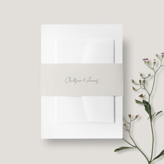 Bandeau De Faire-part Dove Grey | Mariage de script chic et simple