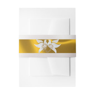 Bandeau De Faire-part Doves & Coeur sur Mariage Gold