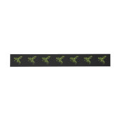 Bandeau De Faire-part Dragon Vert sur Fond Noir (Plat)