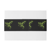 Bandeau De Faire-part Dragon Vert sur Fond Noir (Dos exemple)