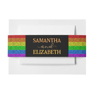 Bandeau De Faire-part Drapeau LGBT arc-en-ciel scintille gay lesbienne m