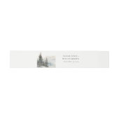 Bandeau De Faire-part Dusky Winter Snow Mountain Mariage paysage (Plat)