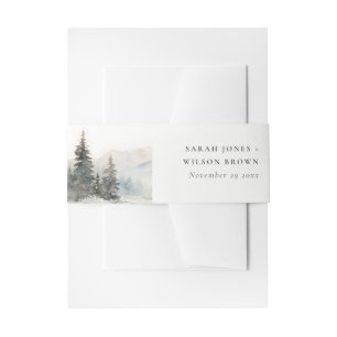 Bandeau De Faire-part Dusky Winter Snow Mountain Mariage paysage