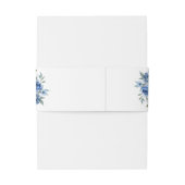 Bandeau De Faire-part Dusty Blue & Blue Floral Invitation Belly Band (Dos Example)