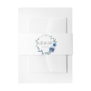 Bandeau De Faire-part Dusty Blue & Blue Green 6 Invitation Belly Band