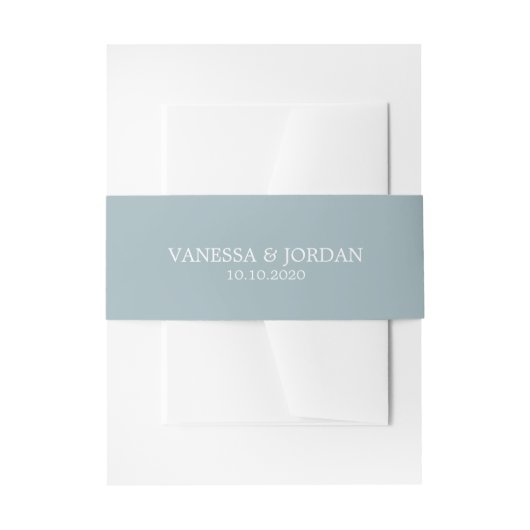 Bandeau De Faire-part Dusty blue Classic Mariage personnalisé (Devant example)