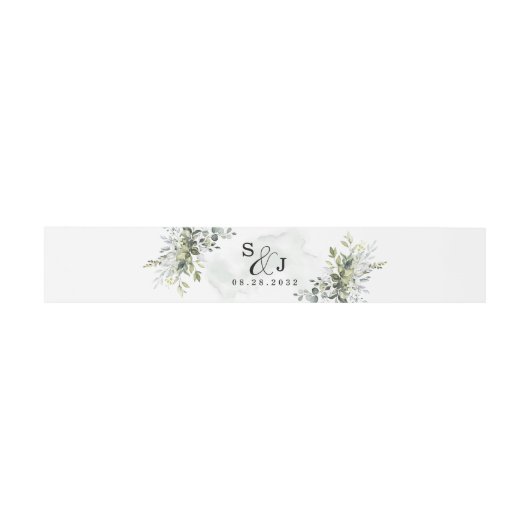 Bandeau De Faire-part Dusty Blue Eucalyptus Greenery Mariage succulent (Plat)