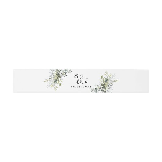 Bandeau De Faire-part Dusty Blue Eucalyptus Greenery Mariage succulent (Plat)