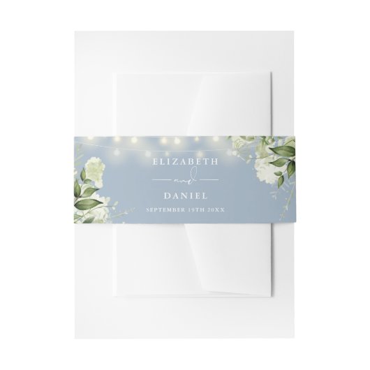 Bandeau De Faire-part Dusty Blue Greenery String Mariage (Devant example)