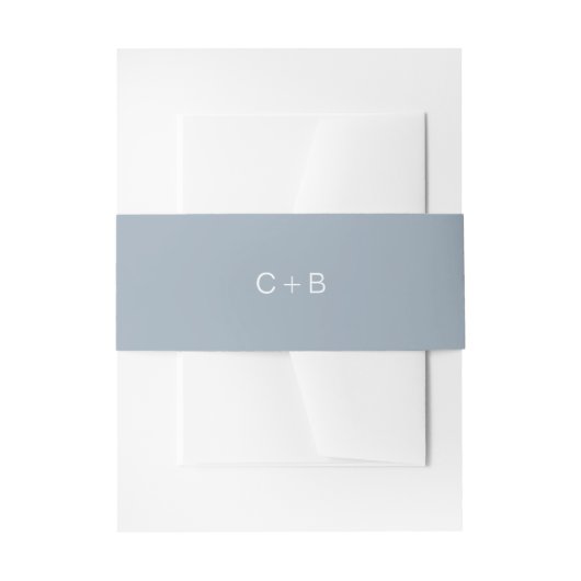 Bandeau De Faire-part Dusty Blue Monogram Modern Wedding (Devant example)