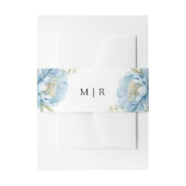 Bandeau De Faire-part Dusty Blue Peony Elegant Mariage aquarelle (Devant example)