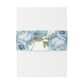 Bandeau De Faire-part Dusty Blue Peony Elegant Mariage aquarelle (Dos Example)