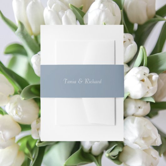 Bandeau De Faire-part Dusty Blue Simple Stylisé Nom Mariage