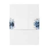 Bandeau De Faire-part Dusty Blue Slate Navy Floral Botanal Mariage (Dos Example)