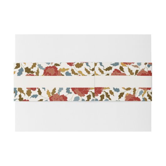 Bandeau De Faire-part Dusty Elegant Golden Red Rose Mariage (Dos exemple)